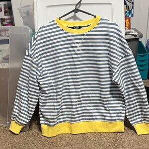 JFAN Blue and Yellow Striped Sweatshirt